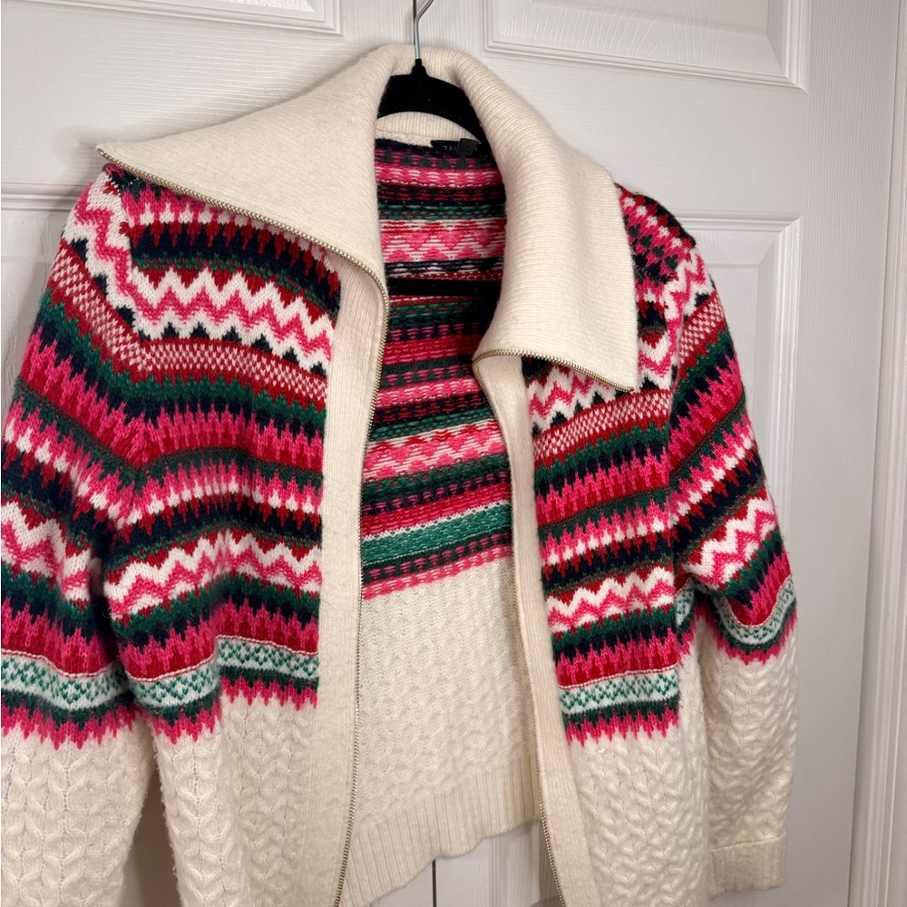 Talbots Multicolor Patterned Cardigan - image 1